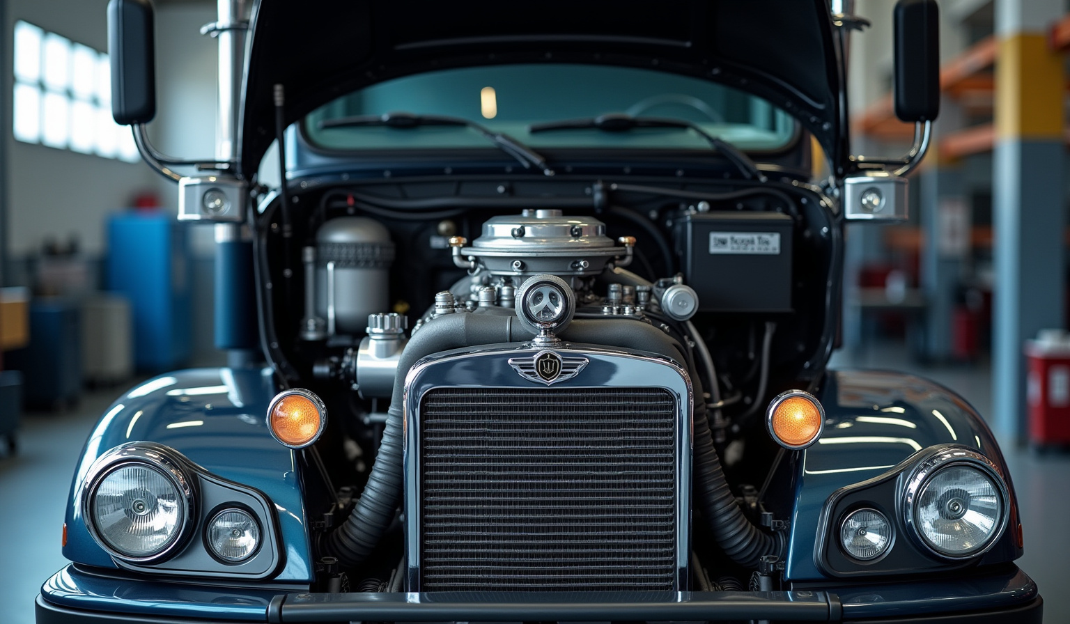 Diesel truck engine detail