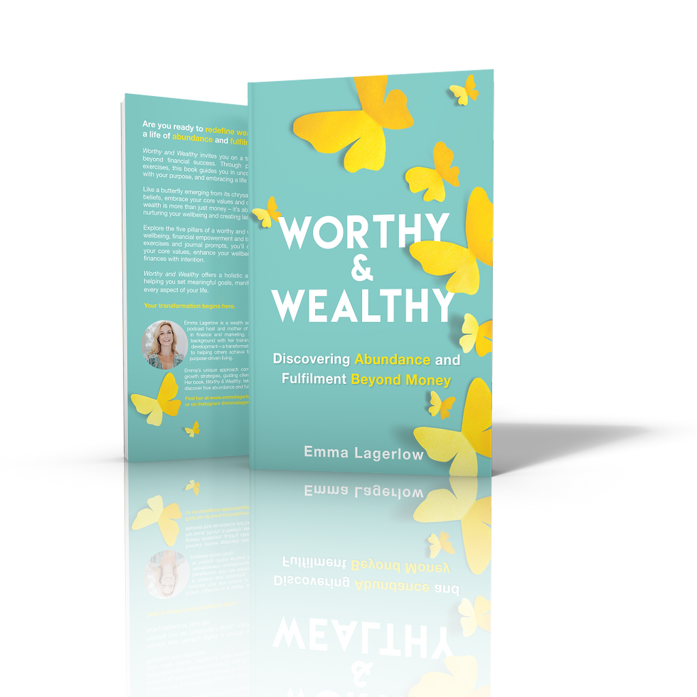 Worthy & Wealthy book review cover by Emma Lagerlow