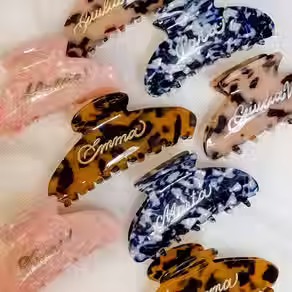 mollette per capelli personalizzate con nomi o iniziali con incisione a mano