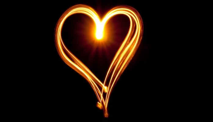 Heart shape with a light