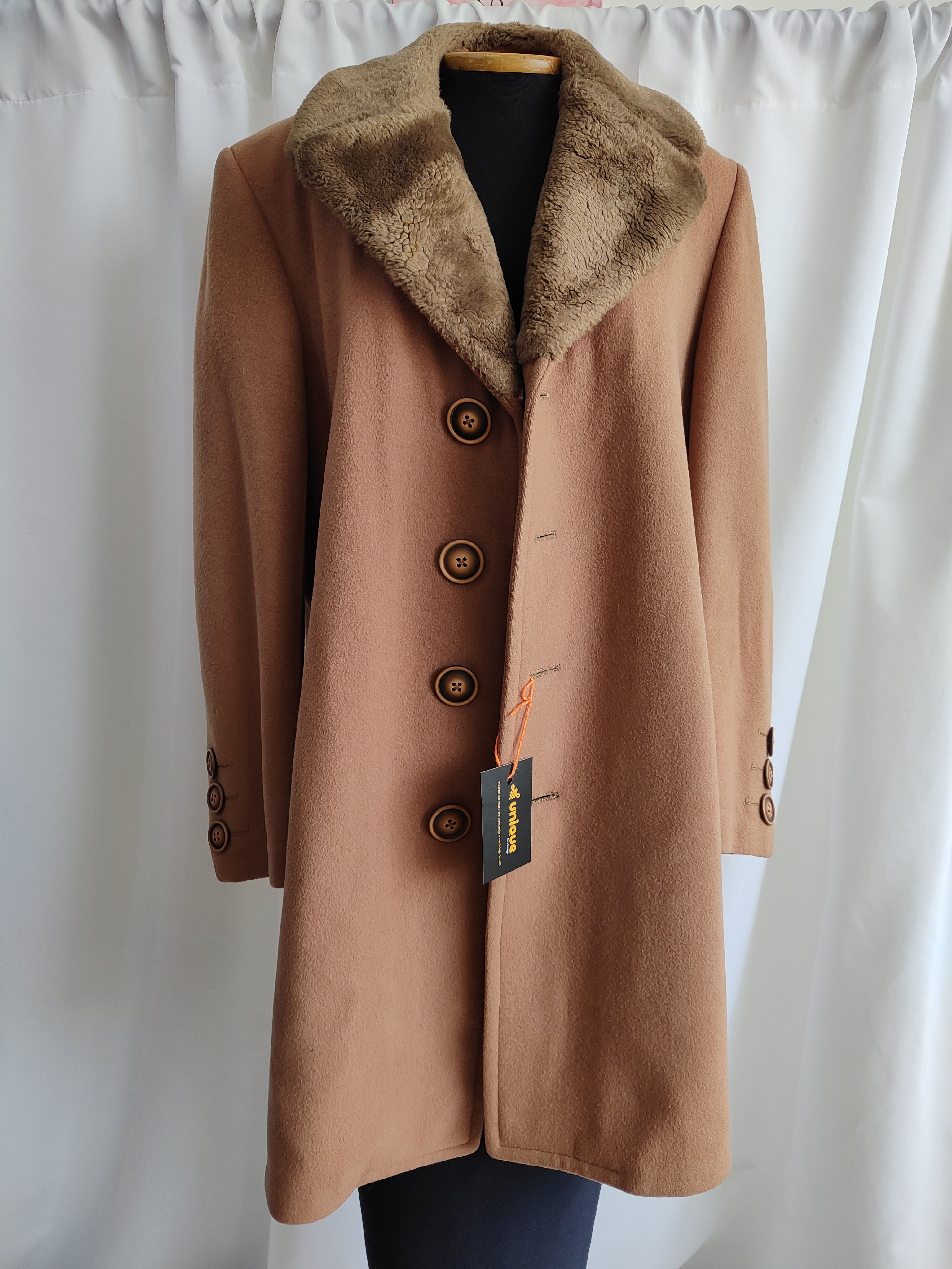 Abrigo paño peluche interno 