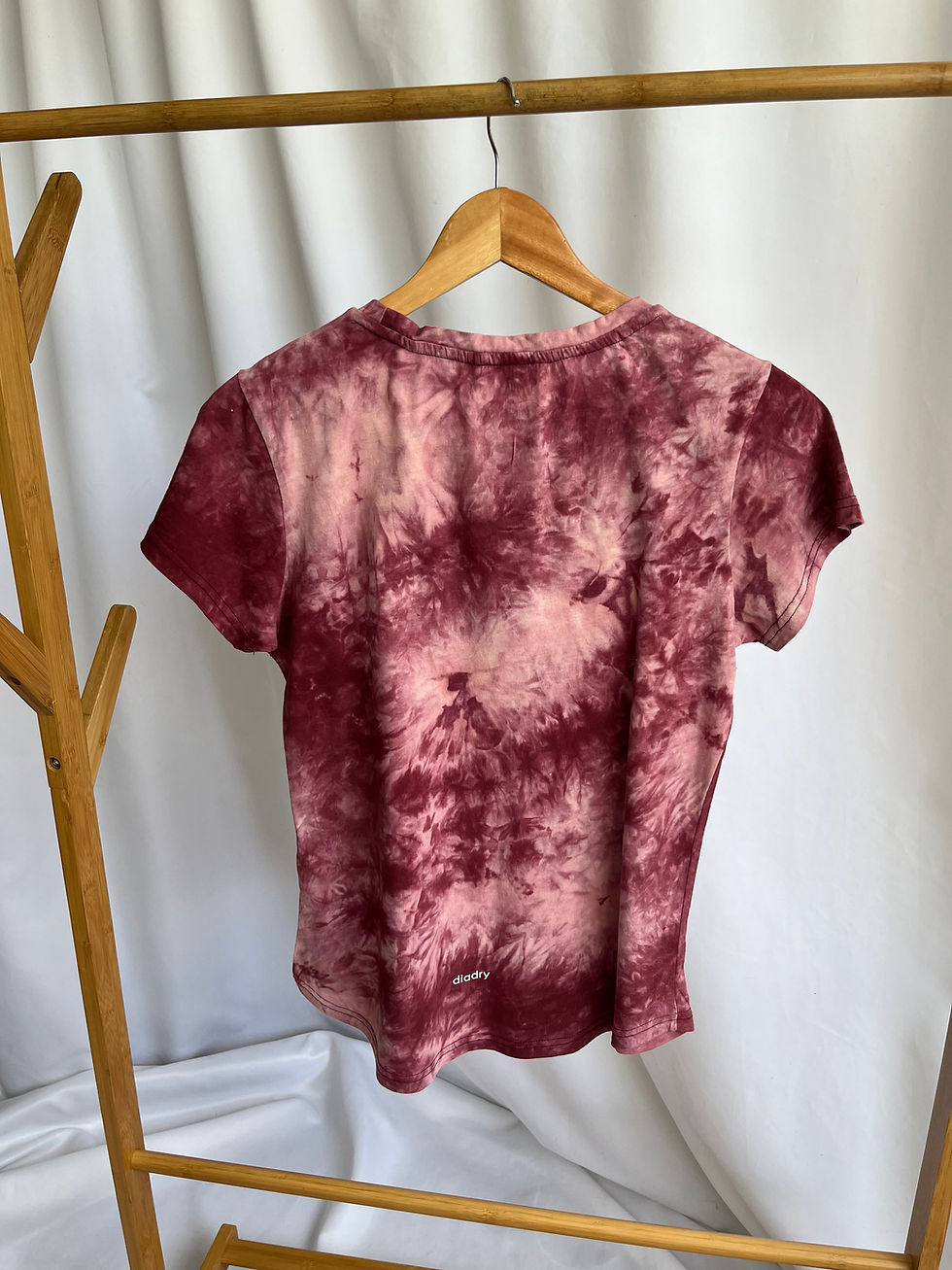 Miniatura: Camiseta algodón tie-dye vinotinto-rosa