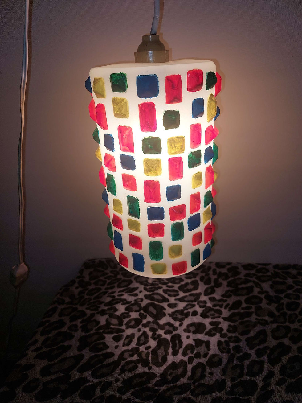 Miniature : Suspension / Lustre vintage en plastique multicolore – Années 50/60