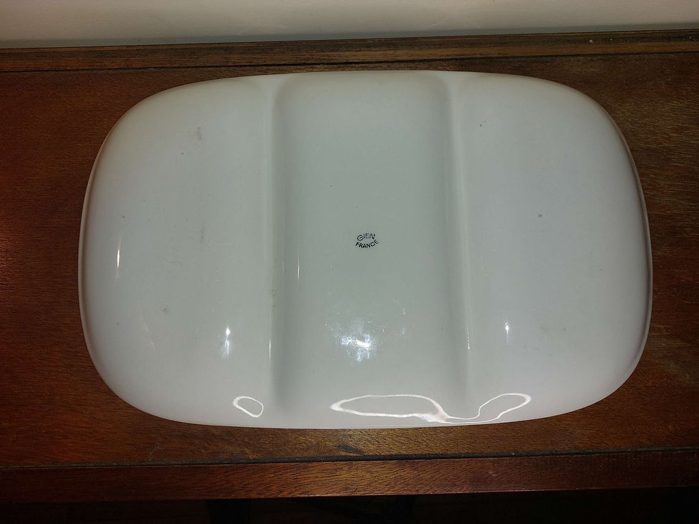 Miniature : Plat 3 compartiments Gien années 50 vus dos