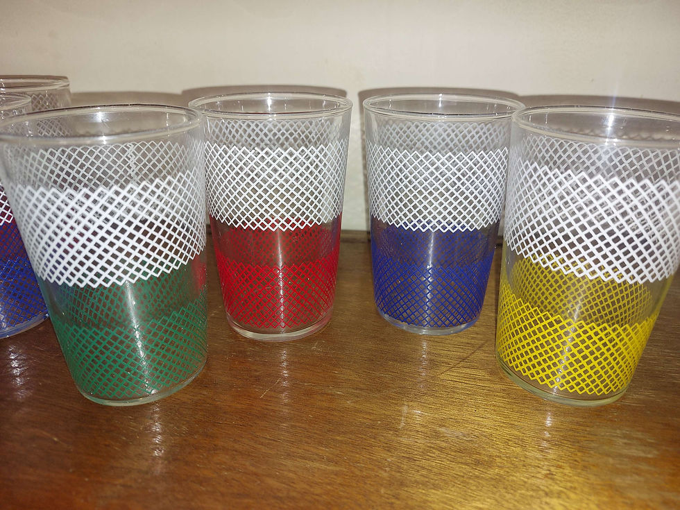 Miniature : lot verres rétro multicolores