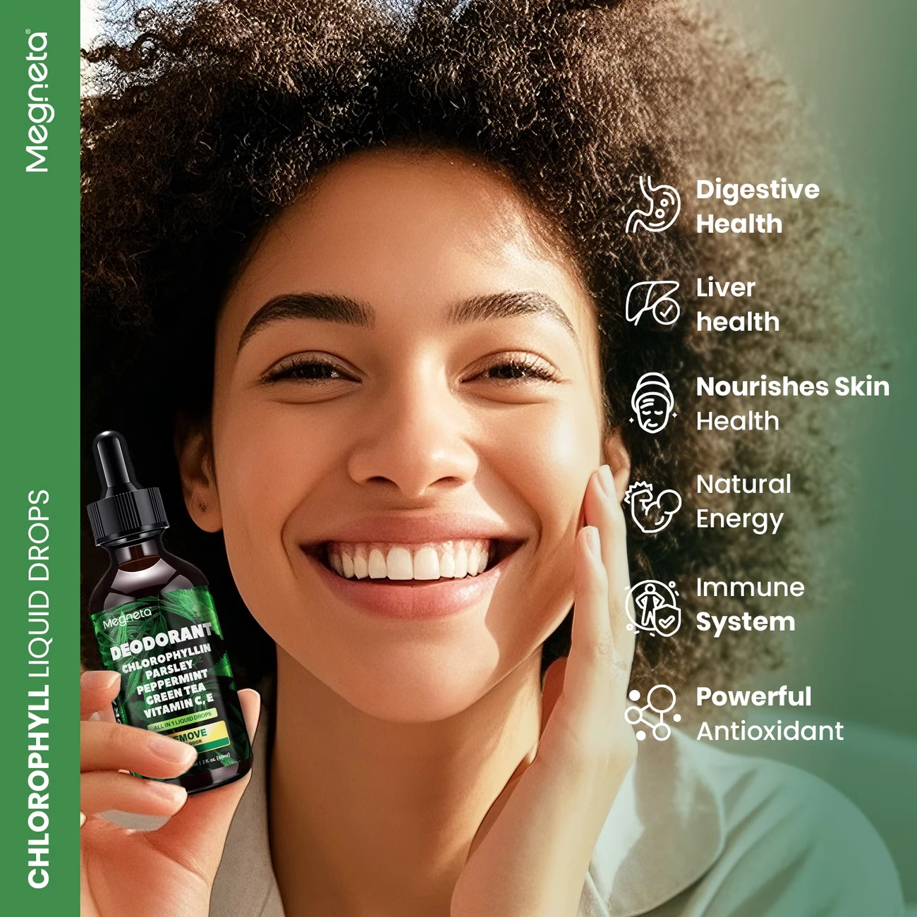 DEODORANT CHORLOPHYLLIN PARSLEY PEPPERMINT GREEN TEA VITAMIN C E