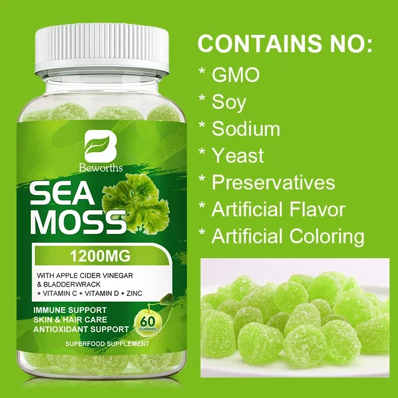 SEA MOSS GUMMIES W/APPLE CIDER VINEGAR,BLADDERWRACK ROOT,BURDOCK ROOT