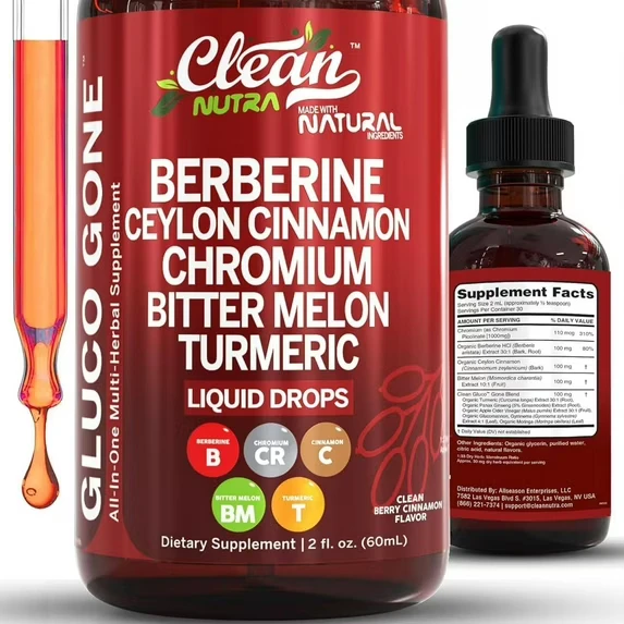 BERBERINE CEYLON CINNAMON CHROMIUM BITTER MELON TURMERIC DROPS