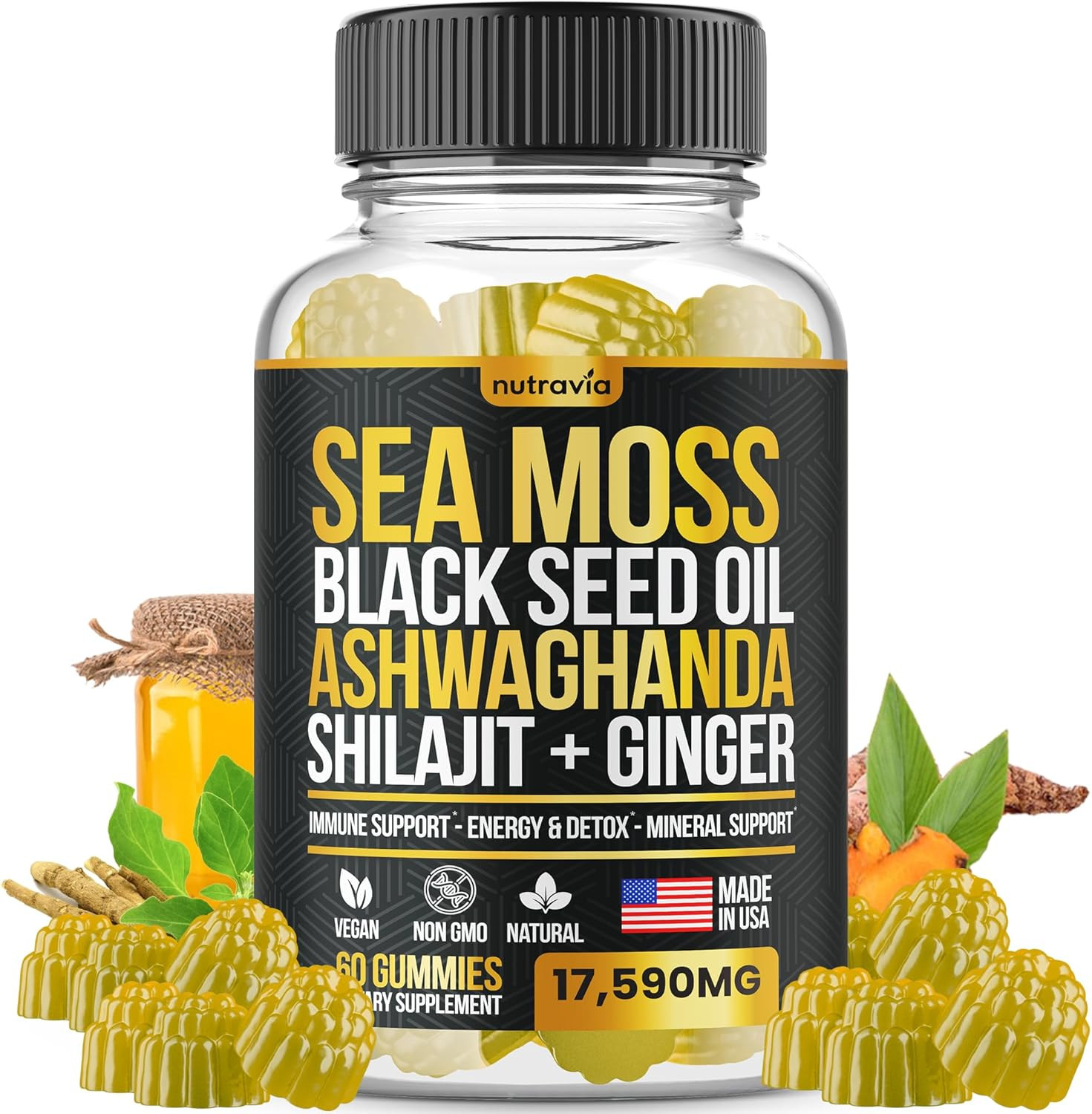 Velulaz Sea moss Black Seed Oil Ashwagandha Shilajit Ginger