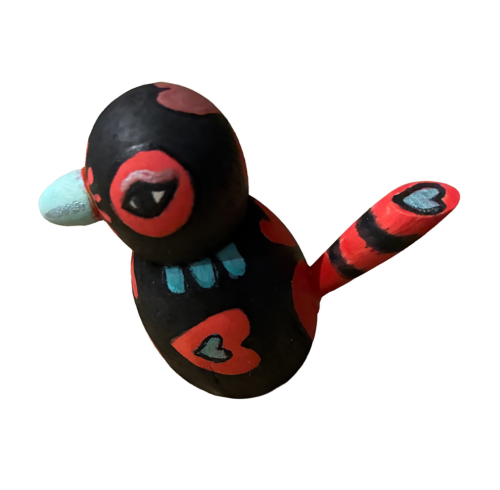 Thumbnail: Hand Painted Wooden Bird keyring