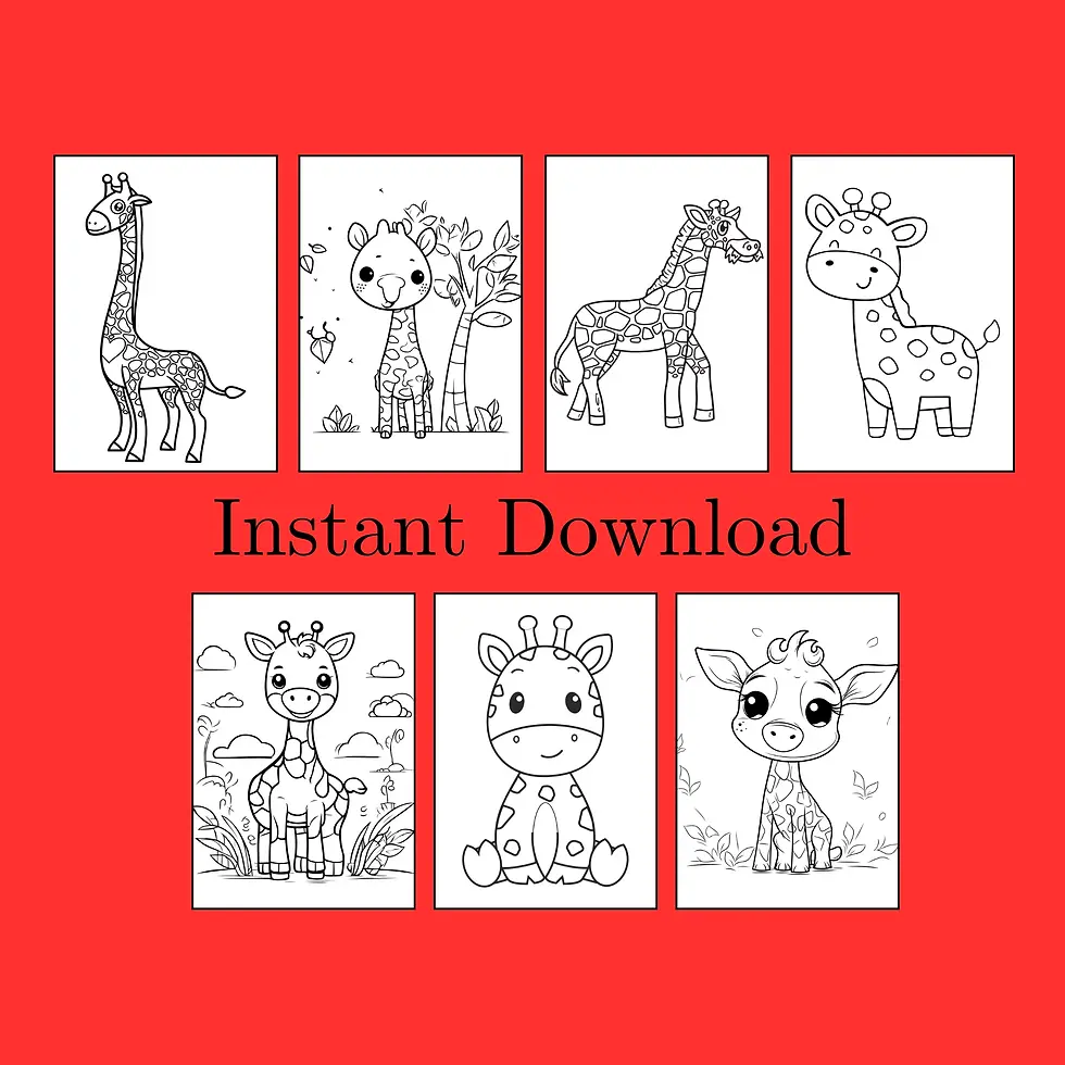 Printable giraffe coloring sheets for children’s activities