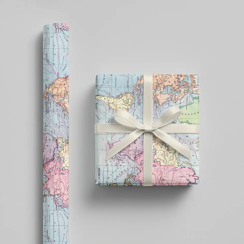 worldmap wrapping paper