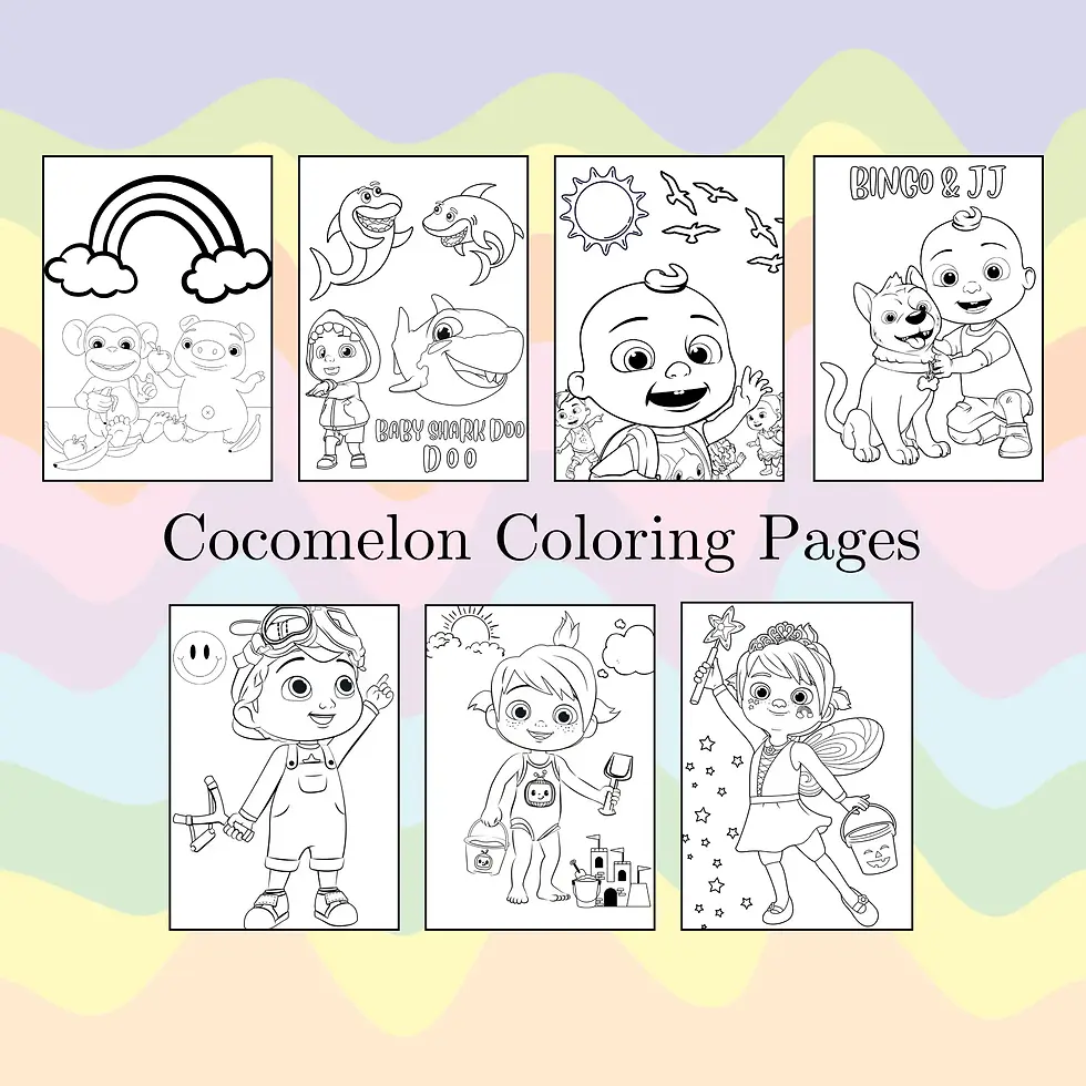 Cocomelon birthday coloring sheet for kids party favors