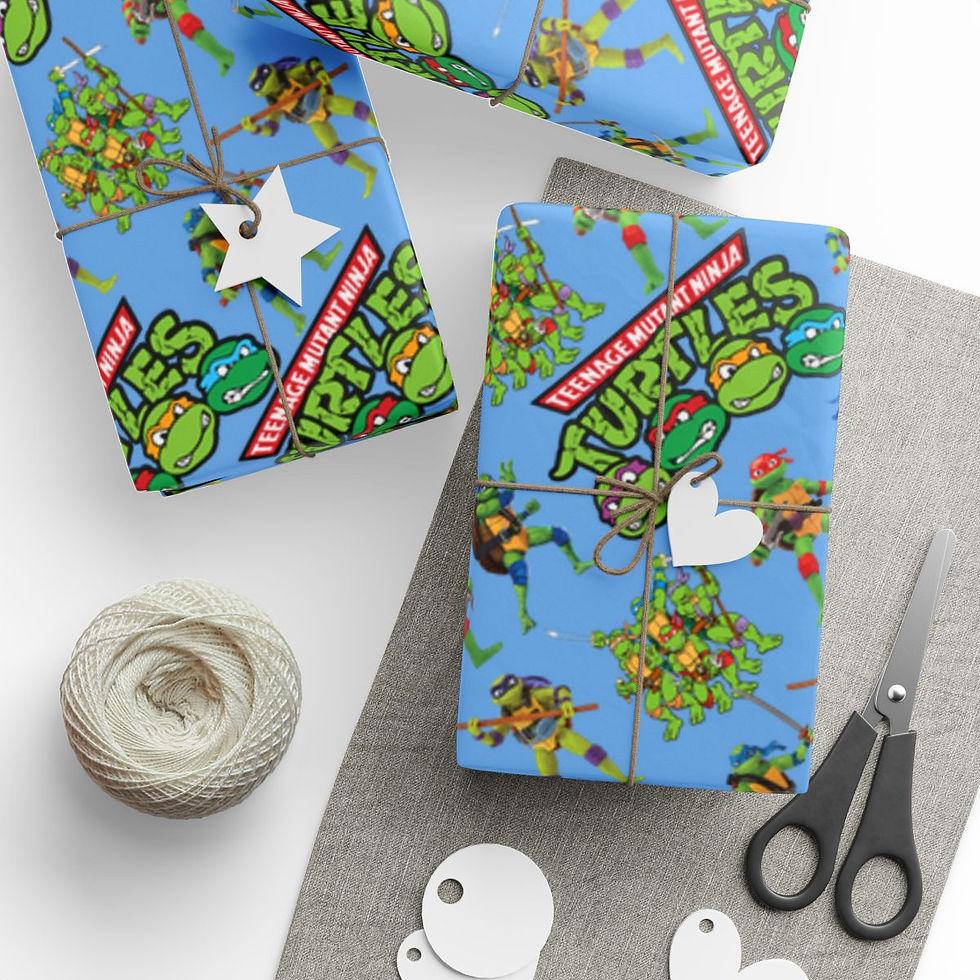 Ninja Turtle themed wrapping paper for kids’ birthday gifts