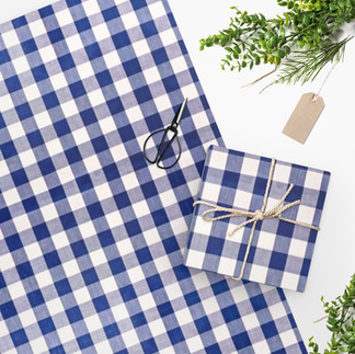 gingham wrapping paper