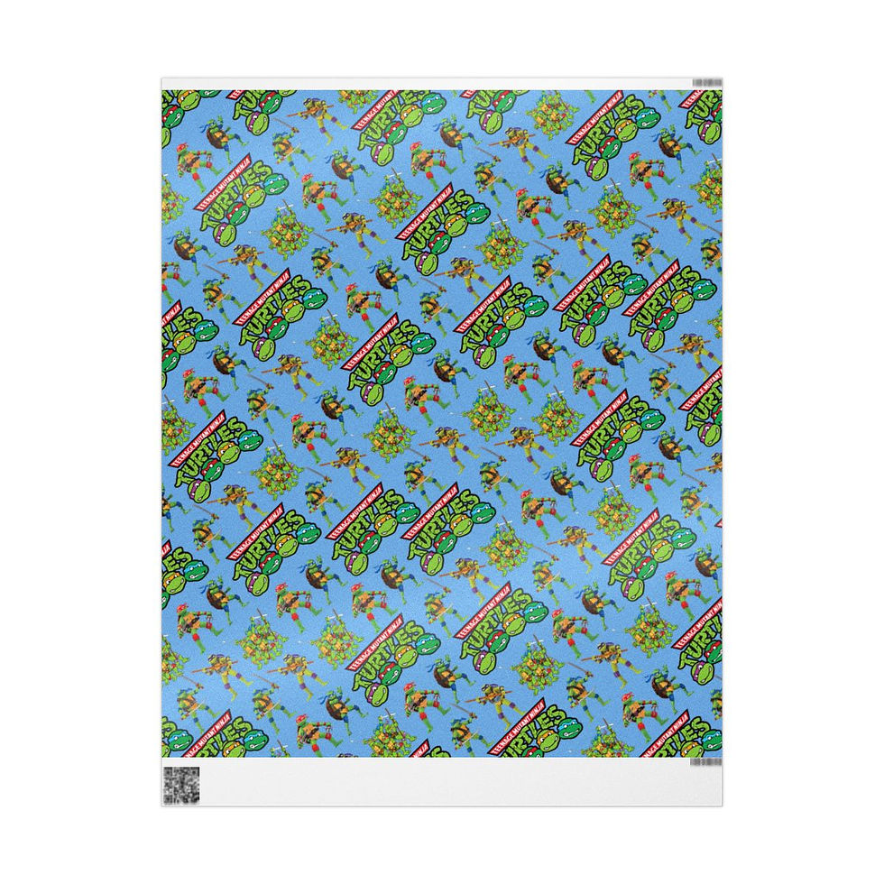 Teenage Mutant Ninja Turtles gift wrap with turtle characters