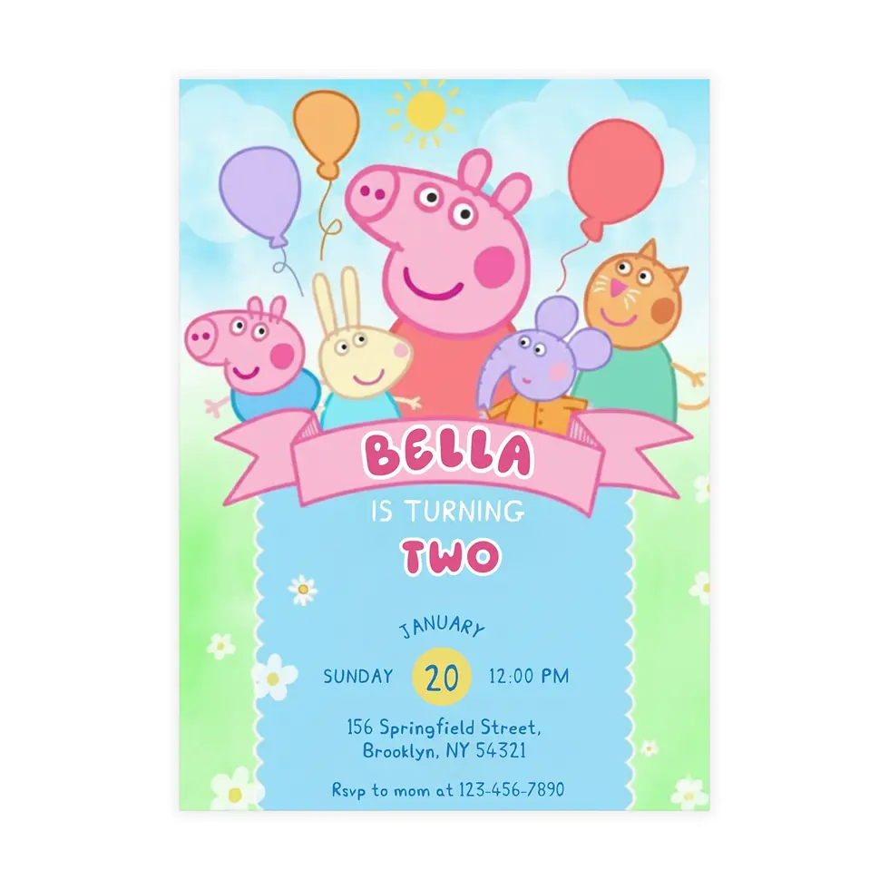 peppa pig birthday template