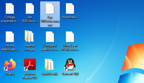 Files encrypted by Manw ransomware