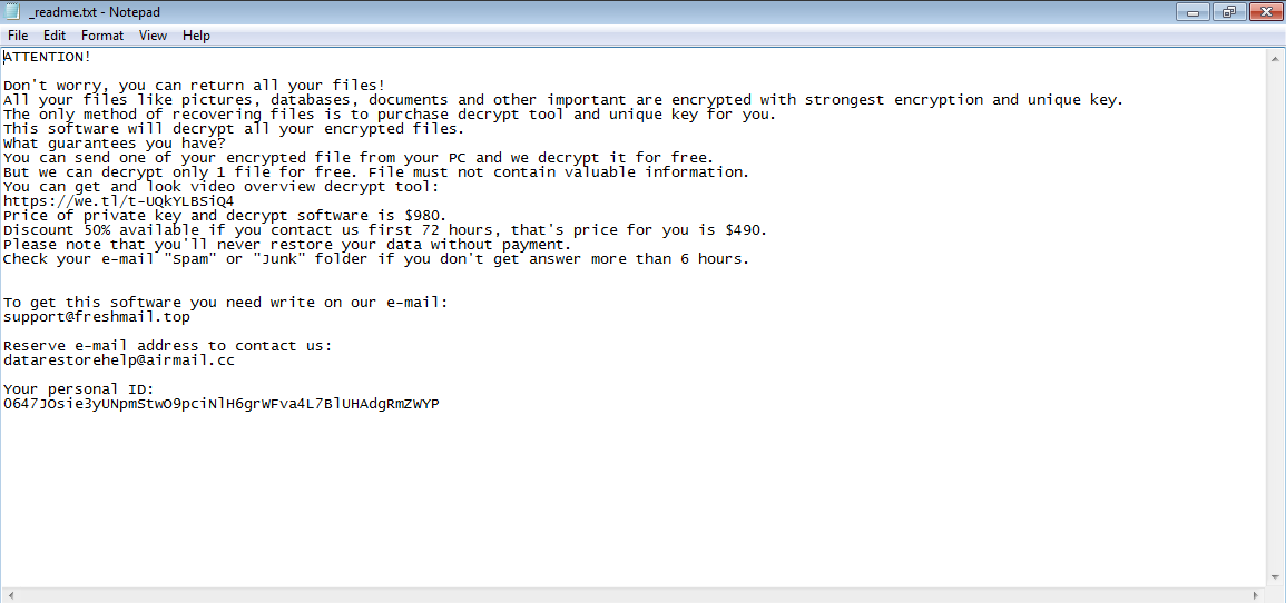 Hhee Ransomware readme.txt ransom note