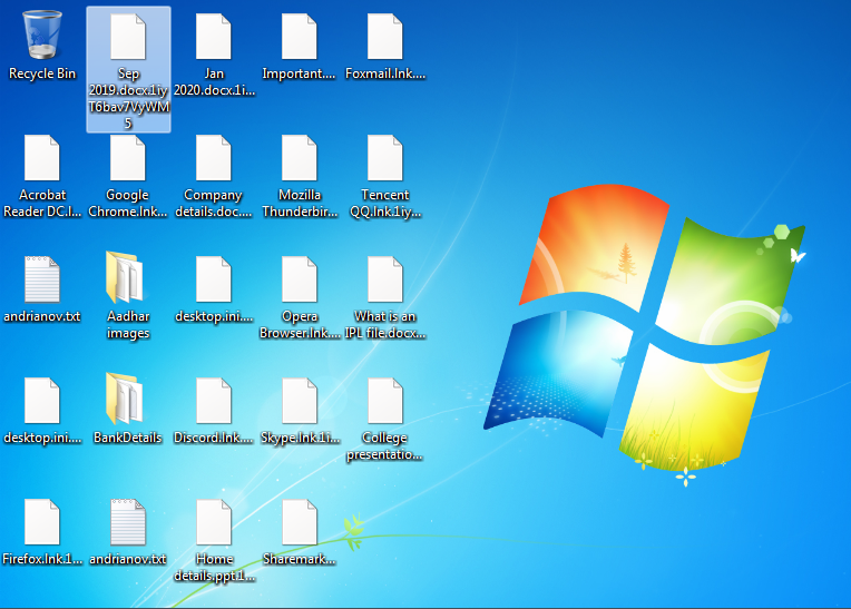 Files encrypted by Andrianov ransomware