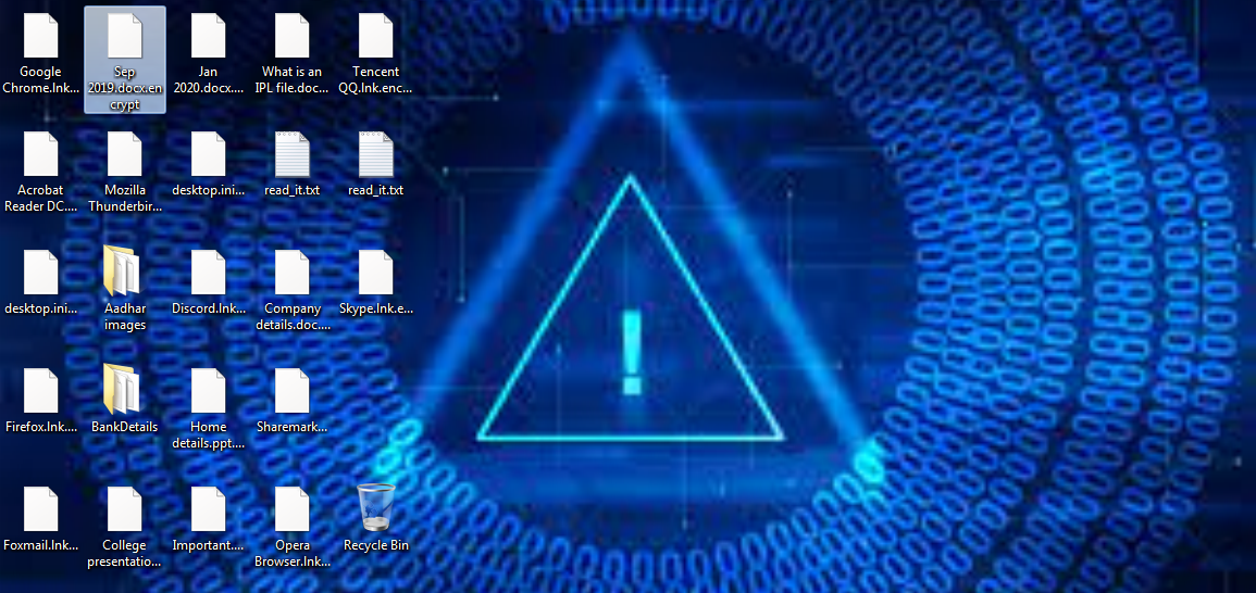 Files encrypted by Encrypt ransomware