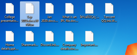 Files encrypted by WannaRun ransomware