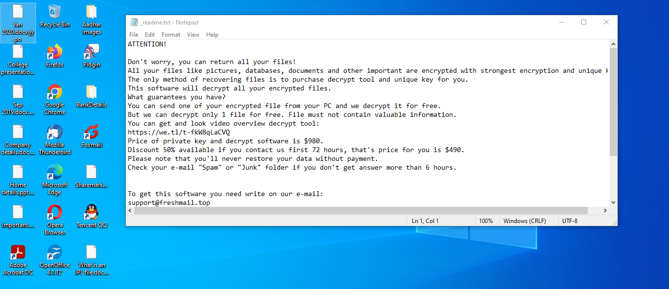 Files encrypted by Jypo ransomware