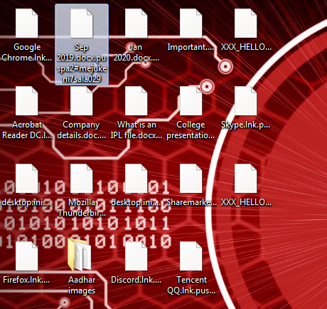 Files encrypted by Puspa2 ransomware