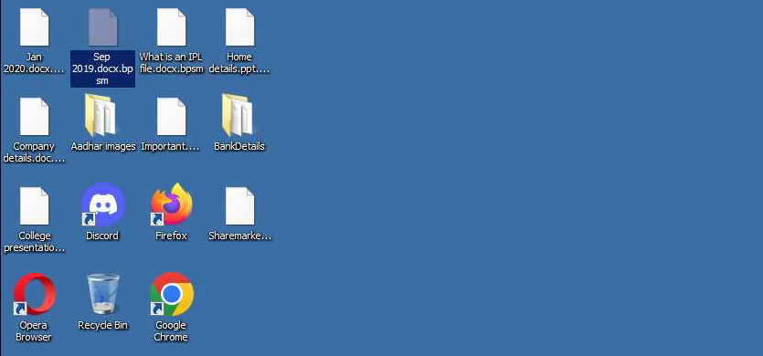 Files encrypted by Bpsm ransomware