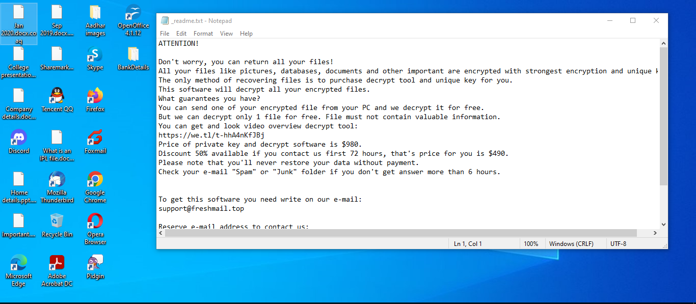 Files encrypted by Coaq ransomware