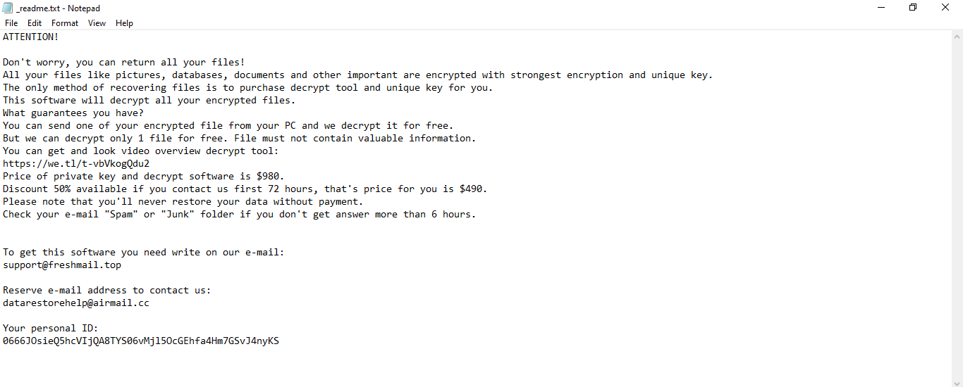 Dazx Ransomware readme.txt ransom note