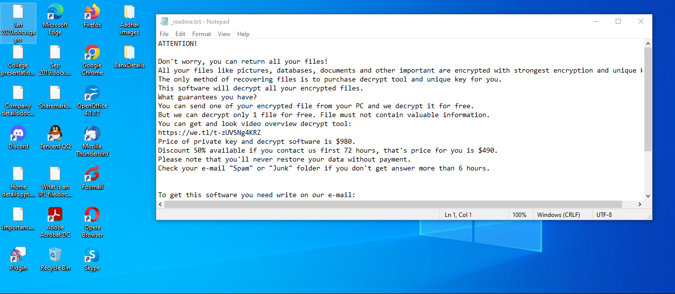Files encrypted by Qapo ransomware