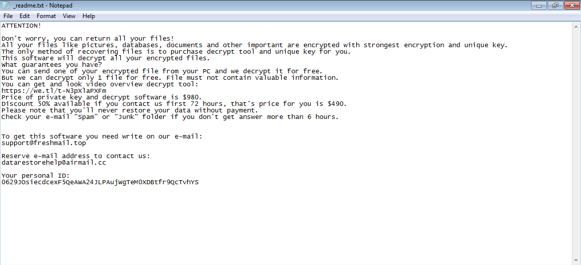 Zoqw Ransomware readme.txt ransom note