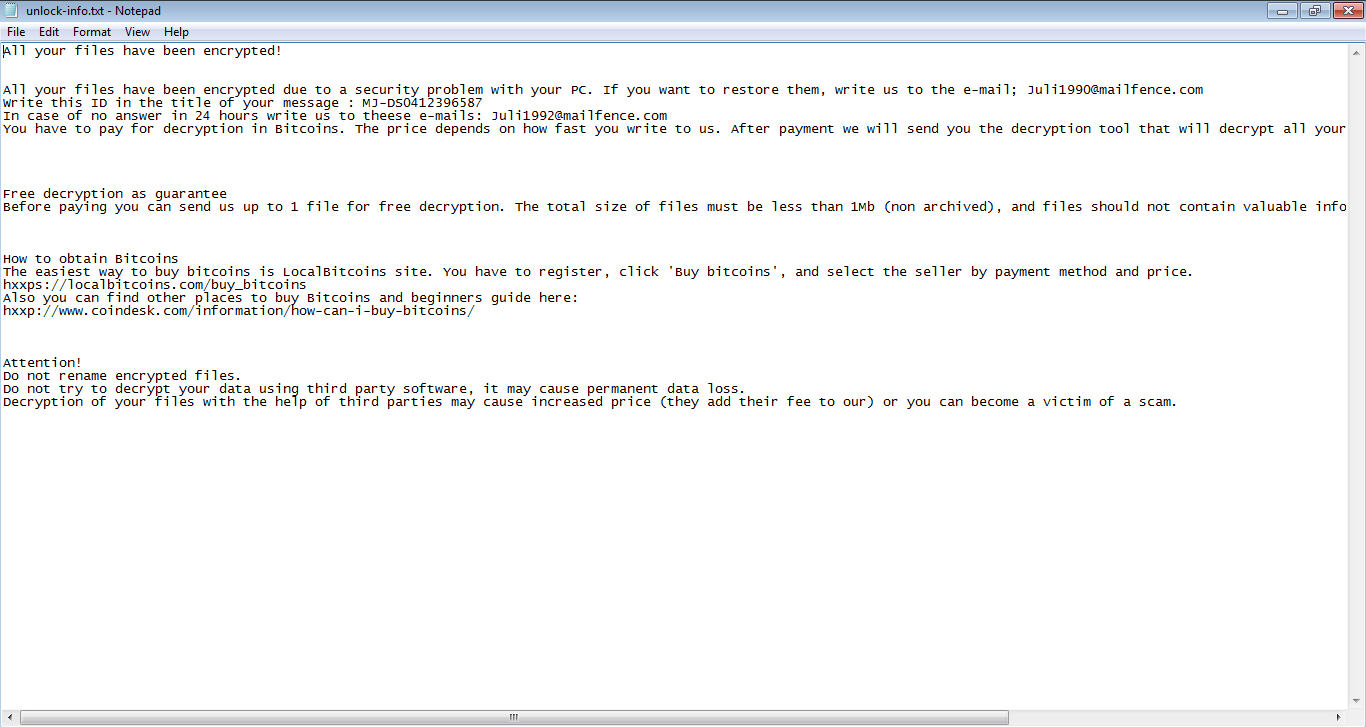 Juli Ransomware unlock-info.txt ransom note