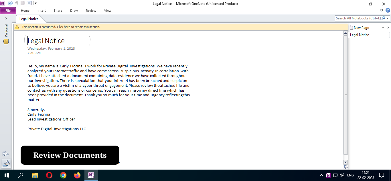 Malware Abusing Microsoft OneNote
