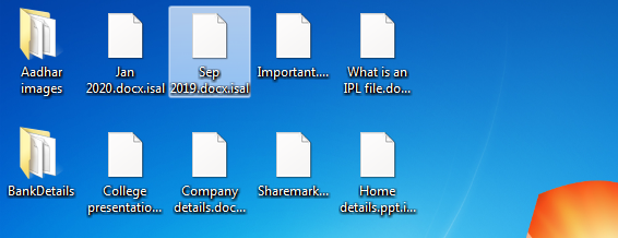 Files encrypted by Isal ransomware