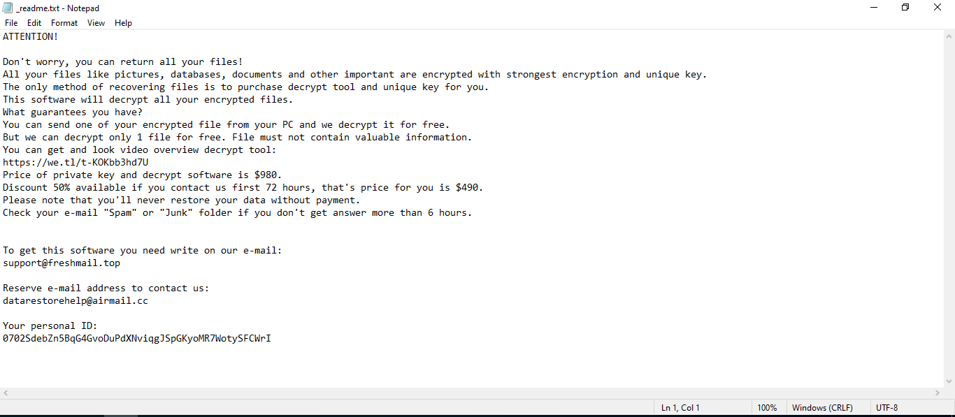 Qopz Ransomware readme.txt ransom note