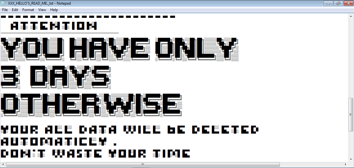 Puspa2 Ransomware ransom note page 3