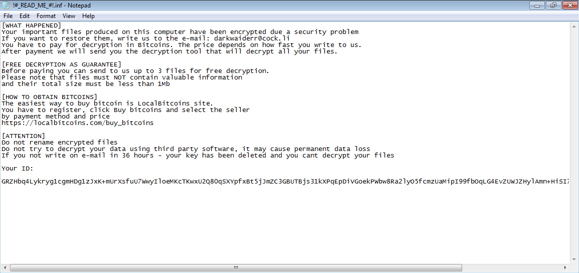 Aleta Ransomware !#_READ_ME_#!.inf ransom note