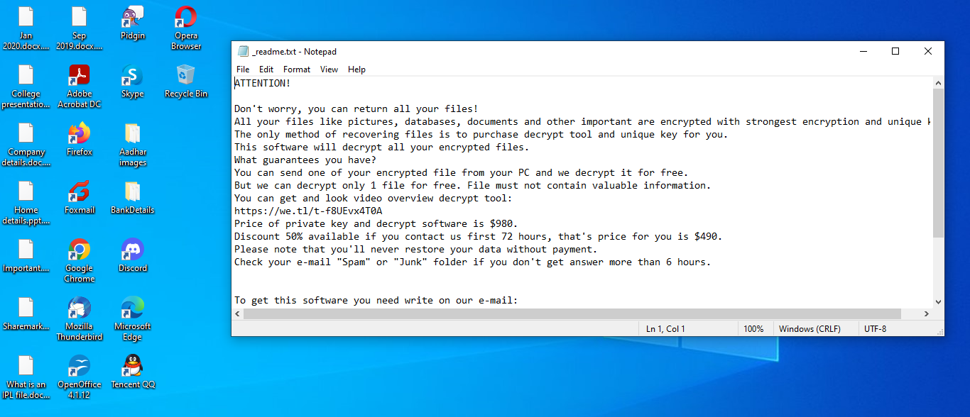 Files encrypted by Tywd ransomware