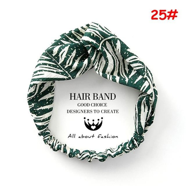 Thumbnail: Twist Cross Floral Elastic Knotted Headband