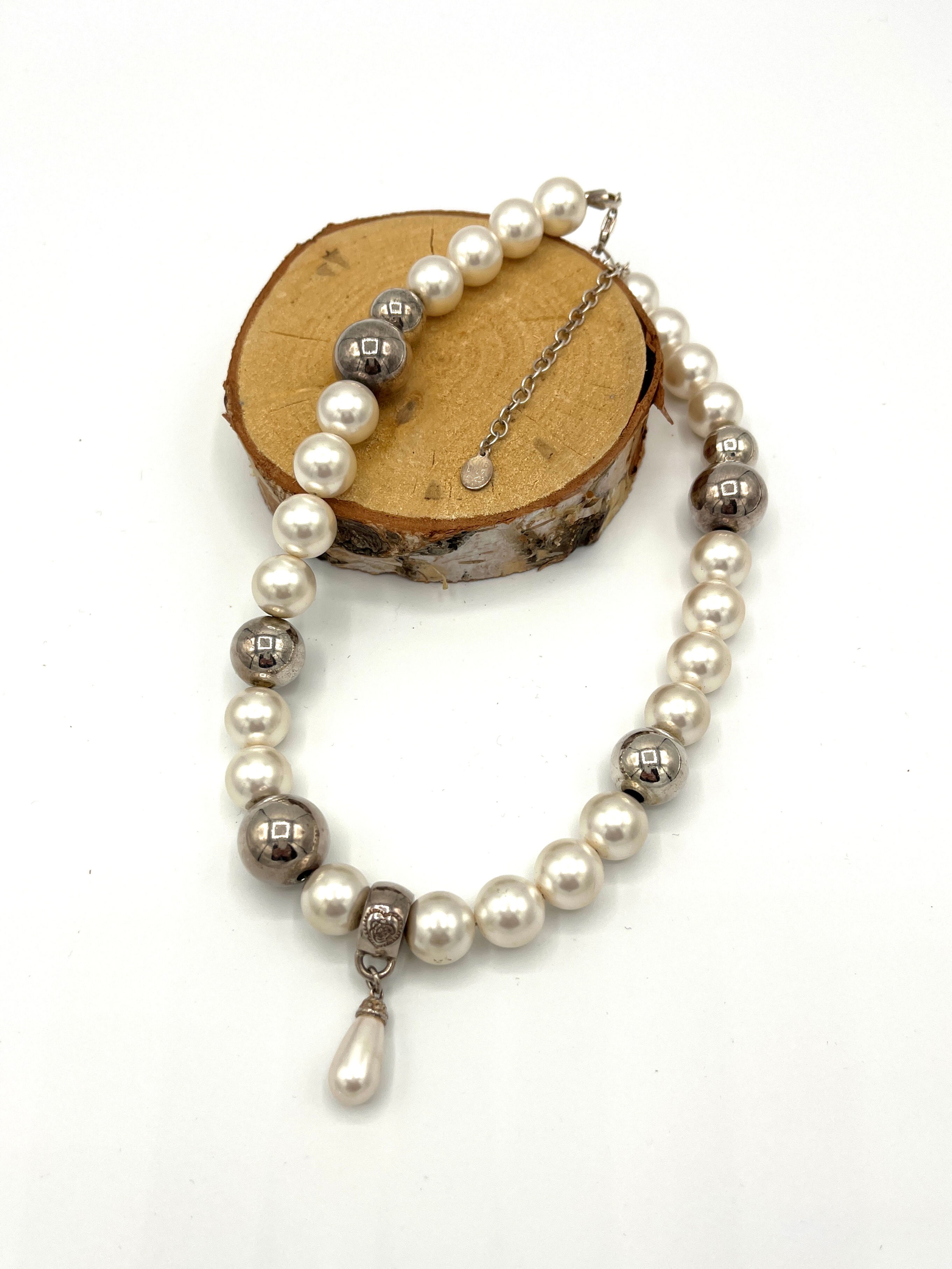 Collier argent et perles Clio Blue