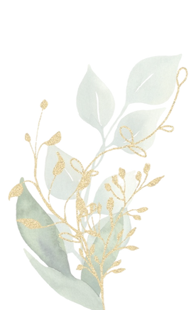 watercolor-floral-green-gold-leaf-bouque