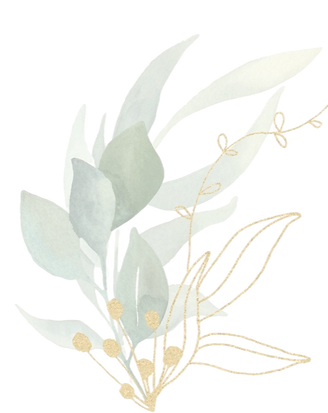 watercolor-floral-green-gold-leaf-bouque