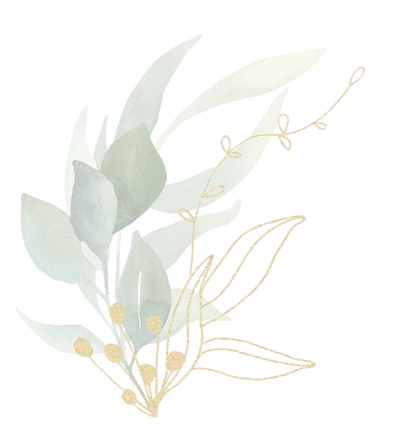 watercolor-floral-green-gold-leaf-bouque