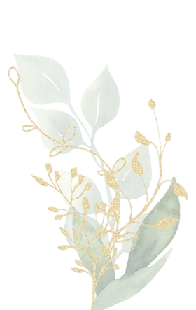 watercolor-floral-green-gold-leaf-bouque