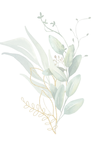 watercolor-floral-green-gold-leaf-bouque