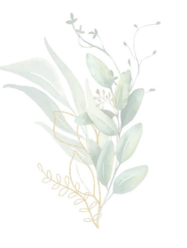 watercolor-floral-green-gold-leaf-bouque