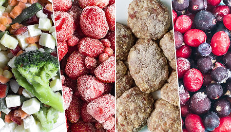 Vertical collage of photos of frozen food in close-up.jpg