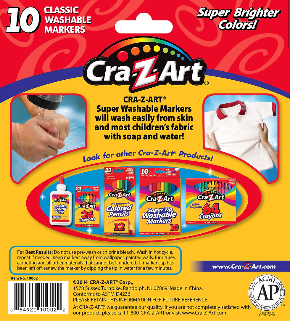 Miniatura: Cra-Z-Art Marcadores Lavables Caja X10